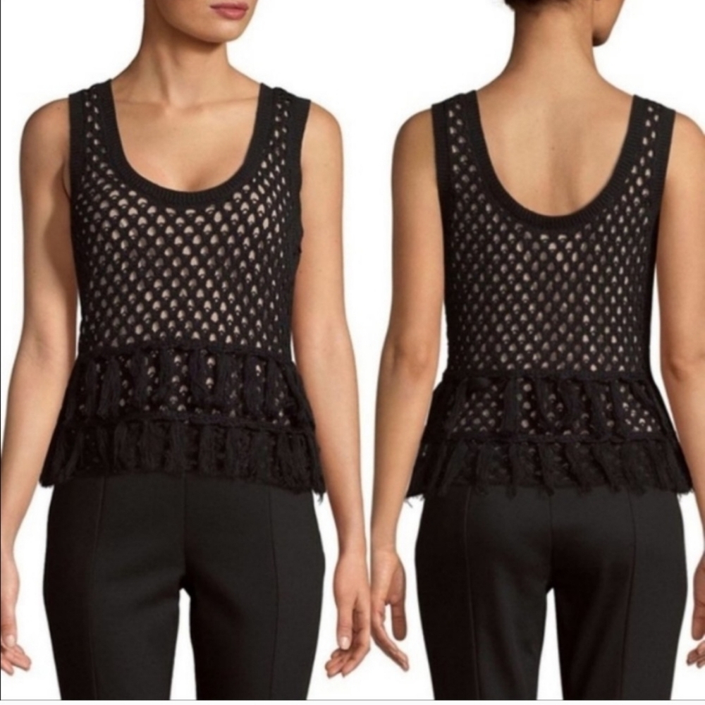 L'agence Leandra crochet fringe top size Small